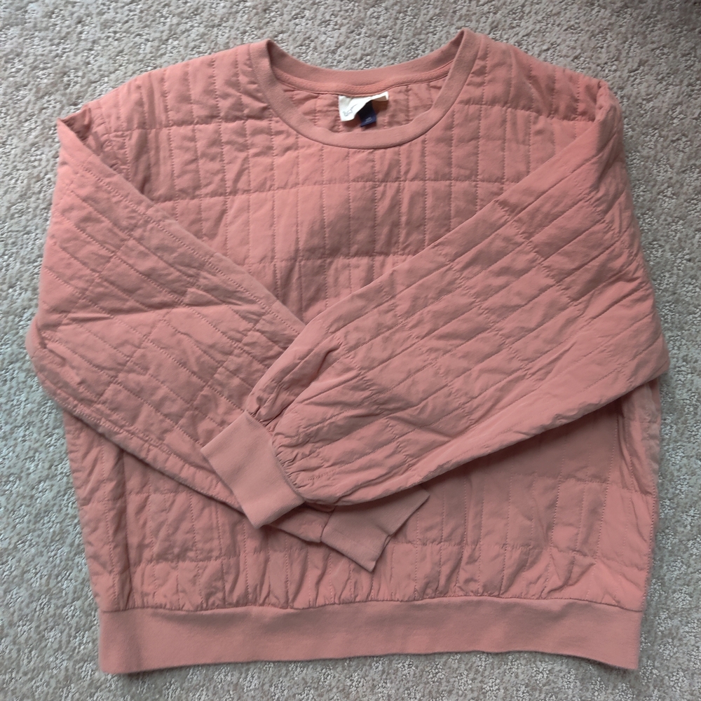 Universal Thread Women's Quilted Crewneck Sweatshirt - Peach